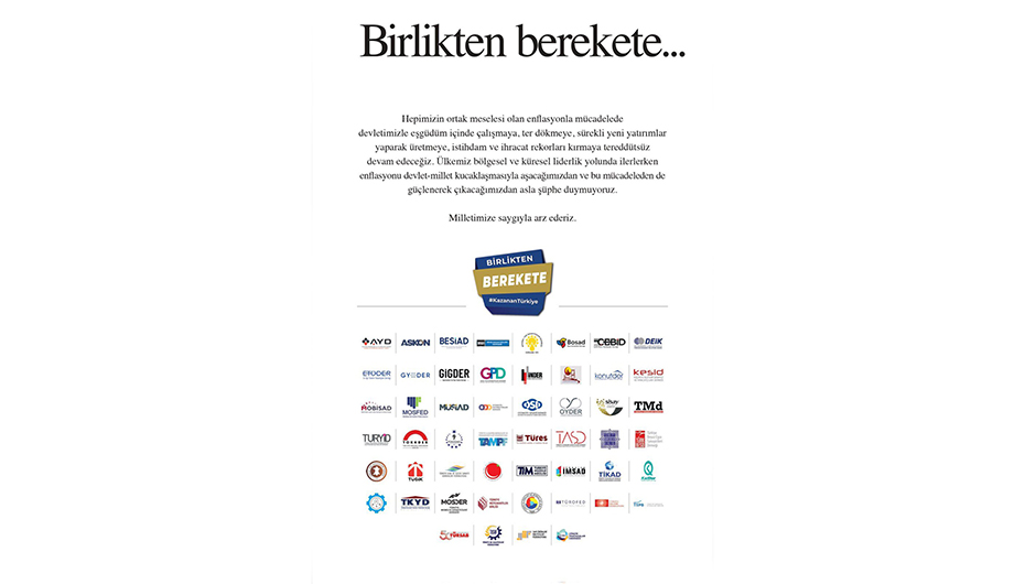 Hazine ve Maliye Bakanlığımızın "Birlikten Berekete, Kazanan Türkiye" kampanyasını TİKAD olarak destekliyoruz. Ülkemiz için hep birlikte çalışmaya devam edeceğiz.