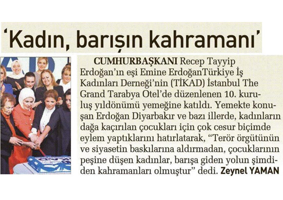 Kadın barışın kahramanı