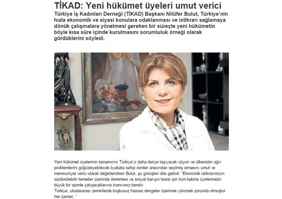 Yeni hükümet üyeleri umut verici