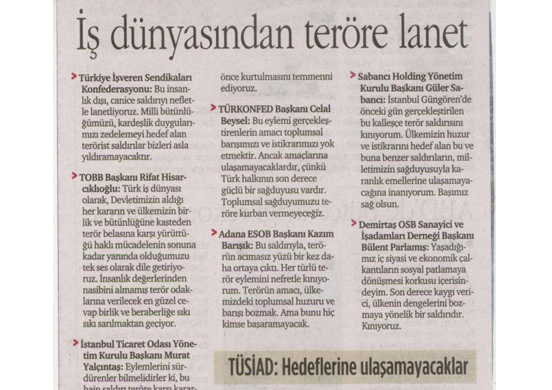 İş dünyasından teröre LANET