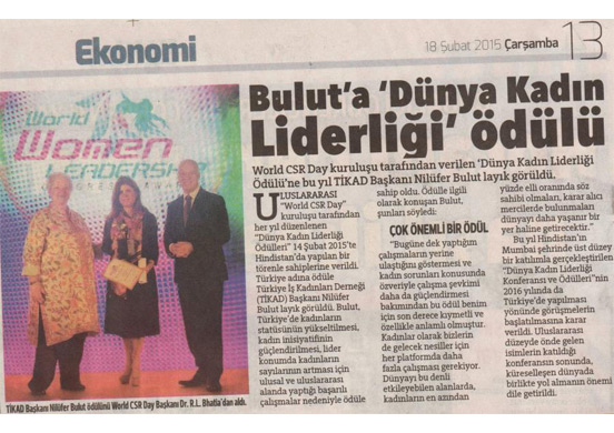 Bulut 'Dünya Liderliği' ödülü