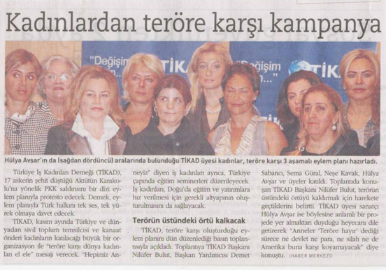 Kadınlardan teröre karşı kampanya