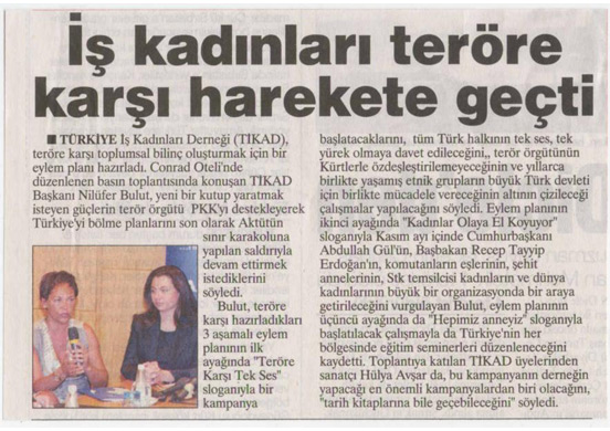 İş kadınları teröre karşı harakete geçti