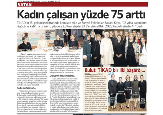 Kadın çalışan yüzde 75 arttı