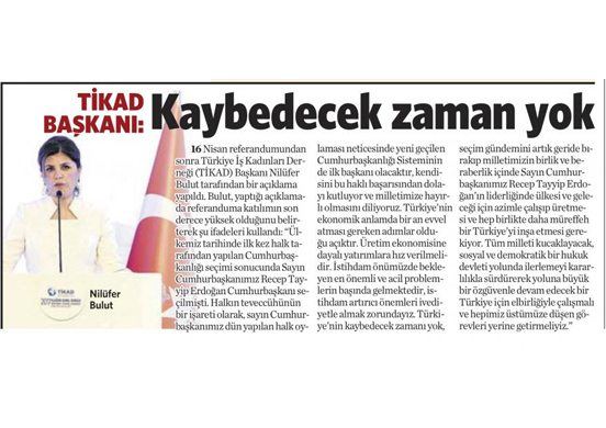 Kaybedecek zaman yok
