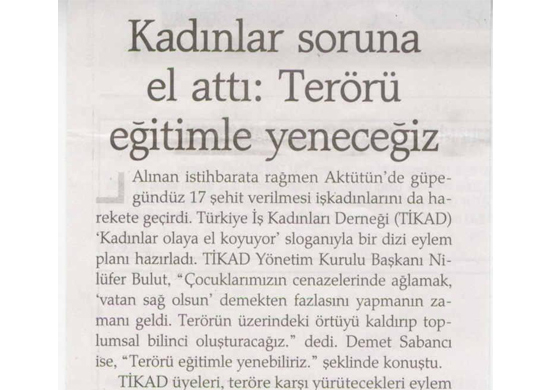 Kadınlar soruna el attı:Terörü eğitimle yeneceğiz